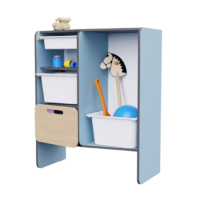 Шкаф для игрушек во входную группу из коллекции мебели «НЕГА» (цвет голубой) - «globural.ru» - Нижний Новгород