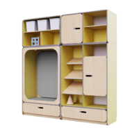 Детская стенка с местом для хранения и прямоугольной зоной отдыха из коллекции «НЕГА» (цвет желтый) - «globural.ru» - Нижний Новгород