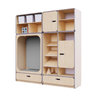 Детская стенка с местом для хранения и прямоугольной зоной отдыха из коллекции «НЕГА» (цвет бежевый) - «globural.ru» - Нижний Новгород