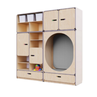 Детская стенка с местом для хранения и овальной зоной отдыха из коллекции «НЕГА» (цвет бежевый) - «globural.ru» - Нижний Новгород