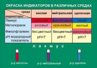 Таблица Окраска индикаторов в различных средах (винил) - «globural.ru» - Нижний Новгород