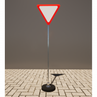 Знак дорожный "Уступите дорогу" 2.4 типоразмер 40 на стойке с основанием 3кг - «globural.ru» - Нижний Новгород