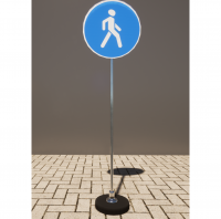 Знак дорожный "Пешеходная дорожка" 4.5.1 типоразмер 40 на стойке с основанием 3кг - «globural.ru» - Нижний Новгород
