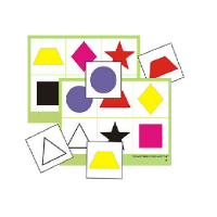 Лото "Цветное геометрическое" (8 планшета, 48 карточки, цветное, ламинированное) - «globural.ru» - Нижний Новгород