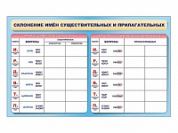 Фрагмент (демонстрационный) маркерный (двухсторонний) "Склонение имен существительных и прилагательных" - «globural.ru» - Нижний Новгород
