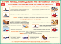 Таблица Порядок действий при коматозном состоянии пострадавшего 1000*1400 винил - «globural.ru» - Нижний Новгород