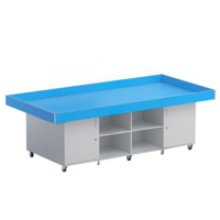 Стол для робототехники с дверками (серый/синий) - «globural.ru» - Нижний Новгород