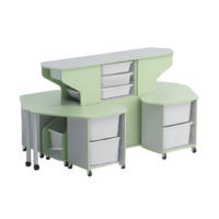 Модуль-стеллаж "Робот-Робик 002" (серый/фисташковый) - «globural.ru» - Нижний Новгород