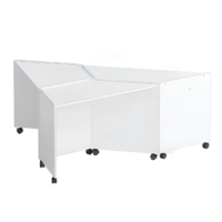 Композиция из корпусных столов трапеций (белый) - «globural.ru» - Нижний Новгород