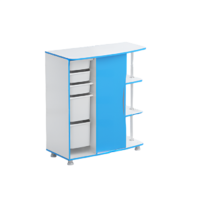 Стеллаж правый Робик 001 (белый/синий) - «globural.ru» - Нижний Новгород