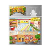 Стенд для сюжетно-ролевых игр 2-х сторонний (супермаркет, кафе) - «globural.ru» - Нижний Новгород