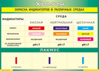 Таблица Окраска индикаторов в различных средах 1000*1400 винил - «globural.ru» - Нижний Новгород