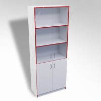 Стеллаж полуоткрытый А-310 ТР со стеклом ЛДСП  - «globural.ru» - Нижний Новгород