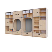 Детская стенка с местом для хранения и зонами отдыха из коллекции «НЕГА» (цвет бежевый) - «globural.ru» - Нижний Новгород