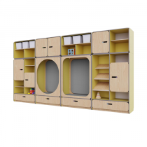 Детская стенка с местом для хранения и зонами отдыха из коллекции «НЕГА» (цвет желтый) - «globural.ru» - Нижний Новгород