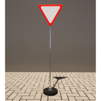 Знак дорожный "Уступите дорогу" 2.4 типоразмер 40 на стойке с основанием 3кг - «globural.ru» - Нижний Новгород