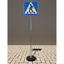 Знак дорожный "Пешеходный переход" 5.19.1 типоразмер 40 на стойке с основанием 3кг - «globural.ru» - Нижний Новгород