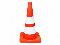 Сигнальный дорожный конус (мягкий, с двумя белыми полосами) - «globural.ru» - Нижний Новгород