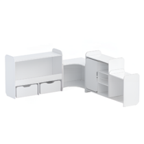 Набор стеллажей для игрушек и пособий "Росток" (белый) - «globural.ru» - Нижний Новгород