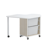 Стол детский левый Робик 002 (дуб молочный/белый) - «globural.ru» - Нижний Новгород