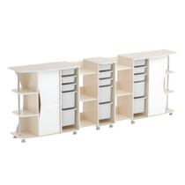 Модульные стеллажи Робик 001 (дуб молочный/белый) - «globural.ru» - Нижний Новгород