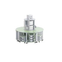 Модуль-стеллаж "Робот- Робик" (серый-фисташковый) - «globural.ru» - Нижний Новгород