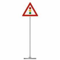 Знак дорожный "Светофорное регулирование" 1.8 типоразмер 40 на стойке с основанием 3кг - «globural.ru» - Нижний Новгород