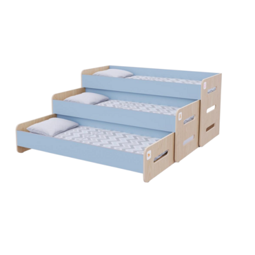 Раздвижная кровать 3 секции в спальную зону из коллекции «НЕГА» (цвет голубой) - «globural.ru» - Нижний Новгород