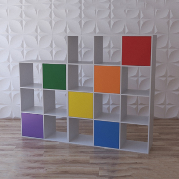 Стеллаж для игрушек и книг "Яркие акценты" - «globural.ru» - Нижний Новгород