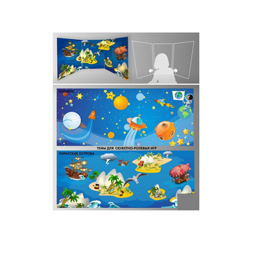 Стенд для сюжетно-ролевых игр 2-х сторонний (пиратские острова, космос) - «globural.ru» - Нижний Новгород