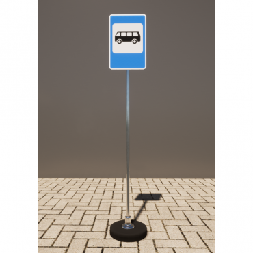 Знак дорожный "Место остановки автобуса" 5.16 типоразмер 40 на стойке с основанием 3кг - «globural.ru» - Нижний Новгород