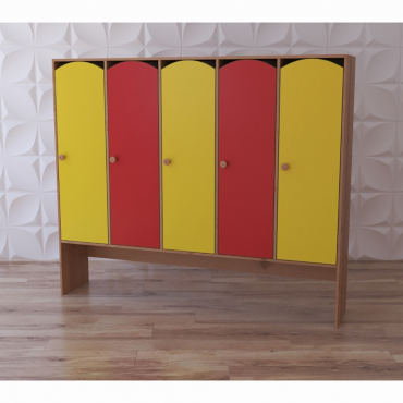 Шкаф 5-секционный с нишей под скамью "Яркое детство" - «globural.ru» - Нижний Новгород