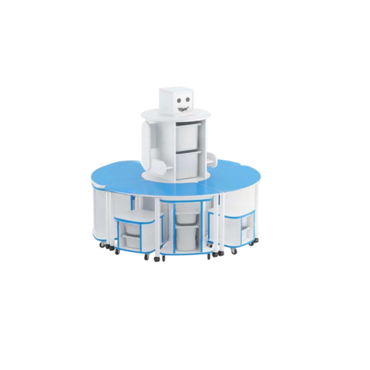 Модуль-стеллаж "Робот- Робик" (синий-белый) - «globural.ru» - Нижний Новгород