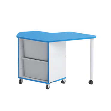 Стол детский правый Робик 002 (белый/синий) - «globural.ru» - Нижний Новгород