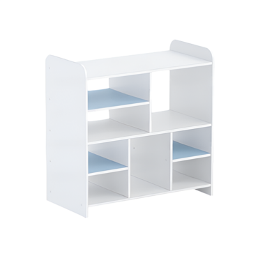 Стеллаж для пособий 2 (белый/прибрежный синий)  - «globural.ru» - Нижний Новгород