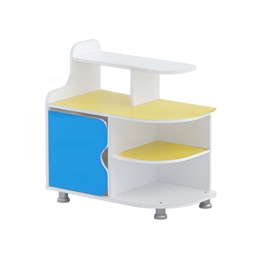 Тумба для пособий (белый/желтый/синий) - «globural.ru» - Нижний Новгород