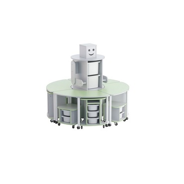 Модуль-стеллаж "Робот- Робик" (серый-фисташковый) - «globural.ru» - Нижний Новгород