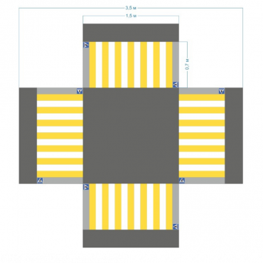 Имитация четырехстороннего перекрестка 5,5*4,5 м - «globural.ru» - Нижний Новгород
