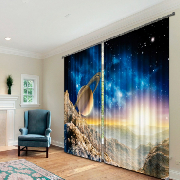 Комплект светонепроницаемых штор "Космическая история" - «globural.ru» - Нижний Новгород