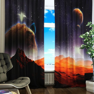 Комплект светонепроницаемых штор "Марсианская одиссея" - «globural.ru» - Нижний Новгород