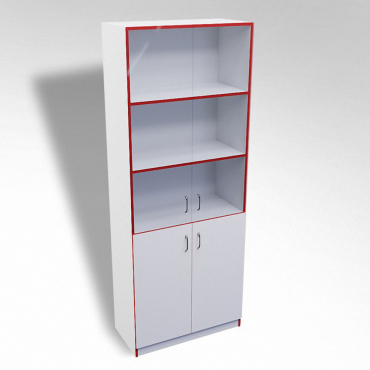 Стеллаж полуоткрытый А-310 ТР со стеклом ЛДСП  - «globural.ru» - Нижний Новгород